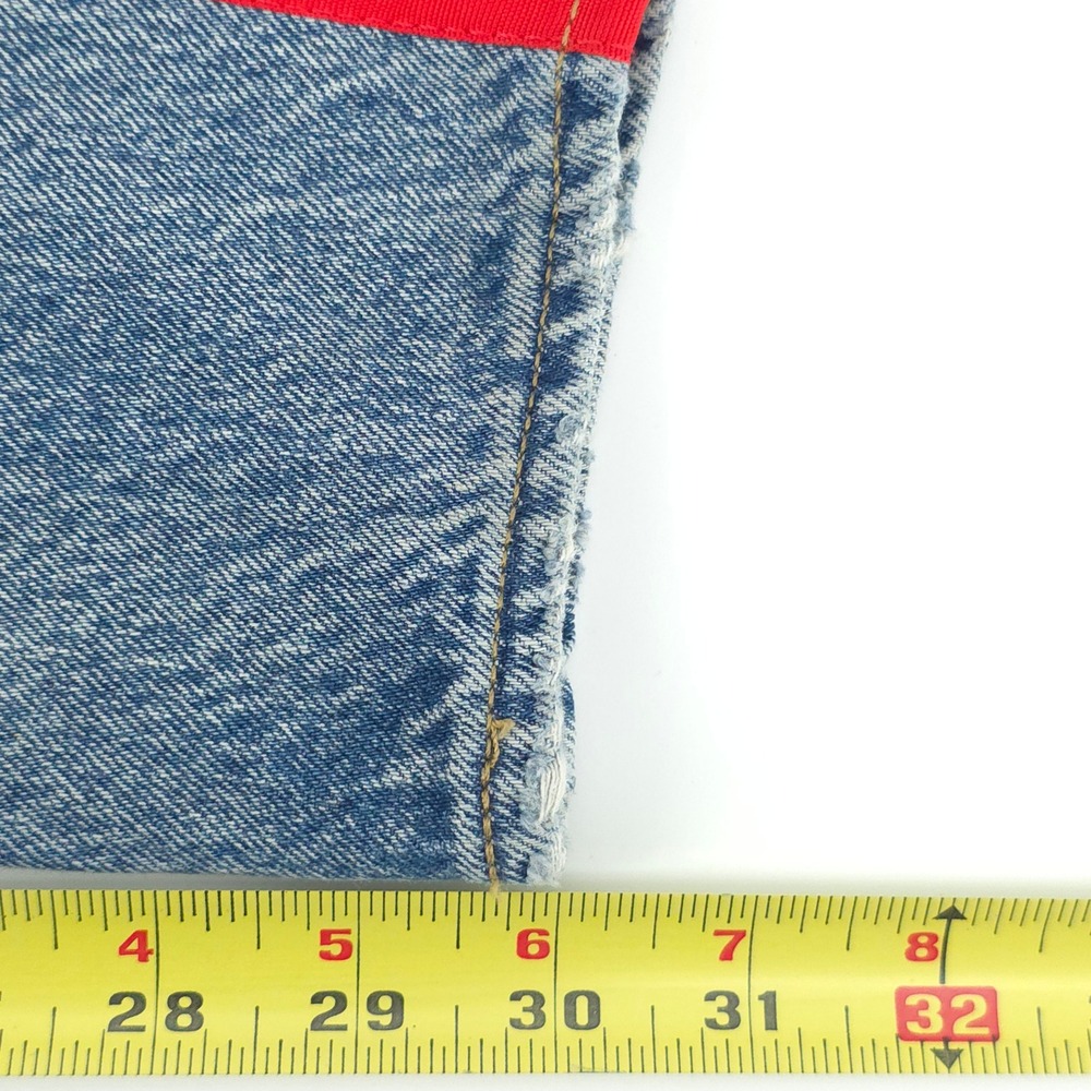 Levi's 512 Mens Slim Taper Jeans 34x32 Blue Red Reflective Side Stripe - Picture 12 of 12